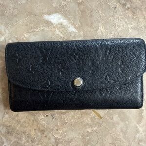 LV Louis Vuitton Emilie Wallet Monogram Empreinte Leather Black